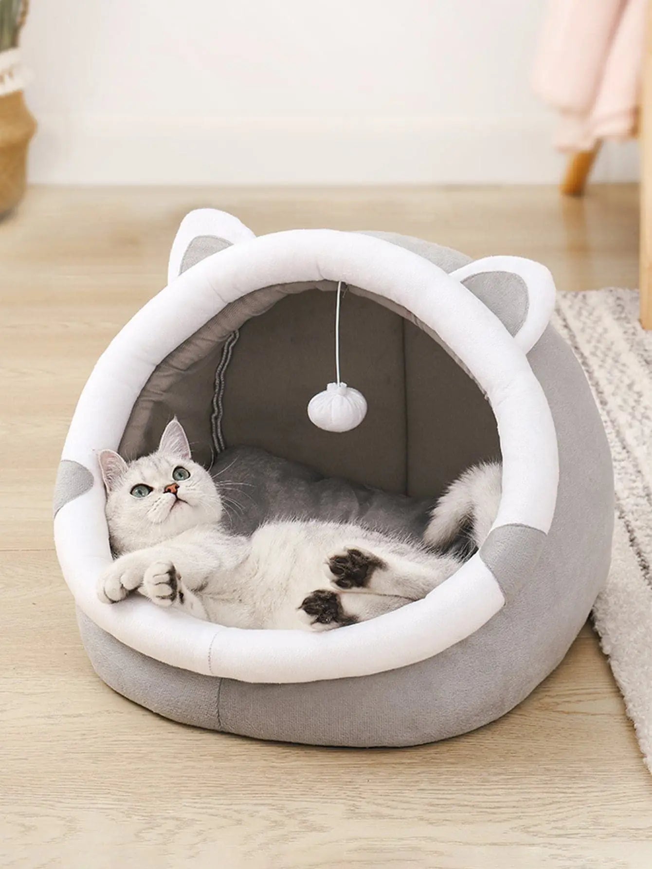 Winter Warm Cat Bed Pet House Cozy Kitten Lounger Cushion Cats House Tent Soft Small Dog Beds Washable Cat Cave Pet Supplies