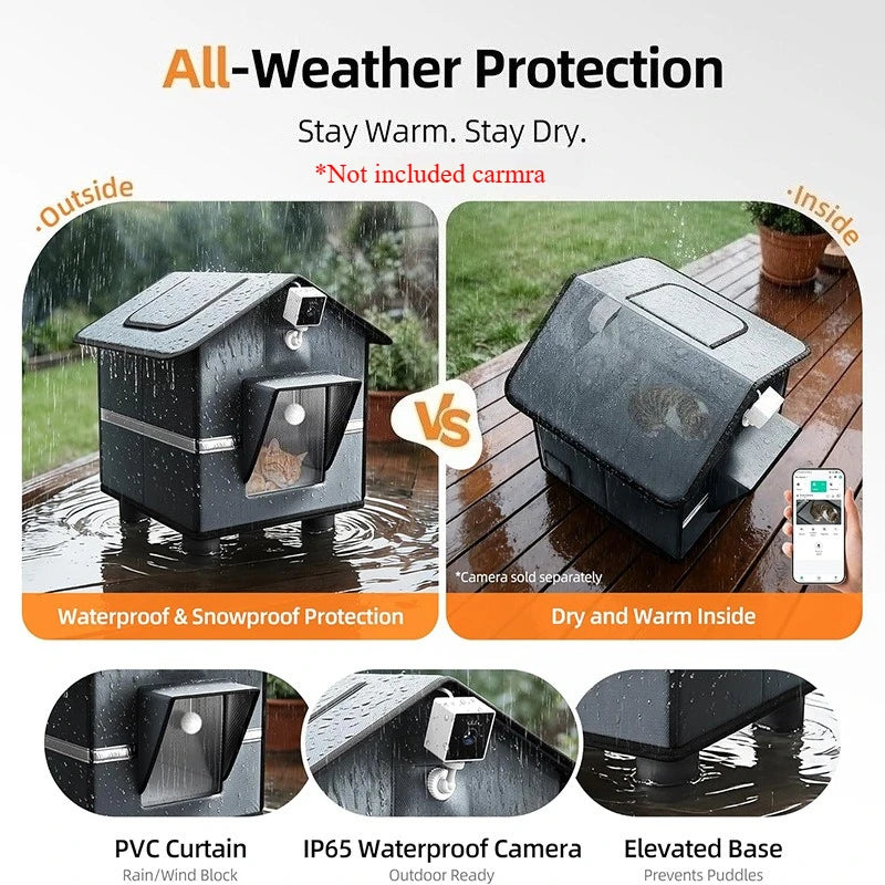 Custom 2026 New Foldable Portable Cat House Outdoor Waterproof Cat Nest Cat Villa Four Seasons Universal All-Closed Pet Nest