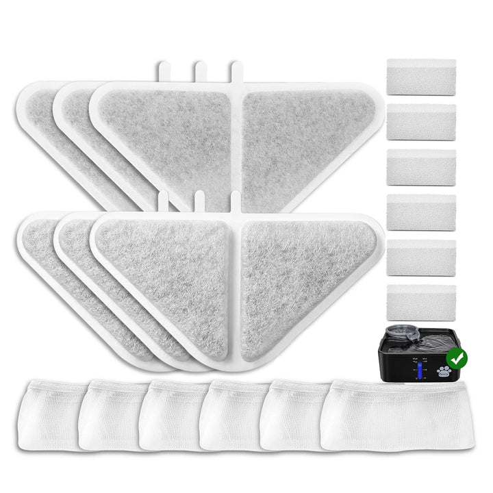 6 Pack Replacement Filters for 230oz Dog Water Fountain Activated Carbon and PP Cotton Kastty Food Grade Water Fountain Filters