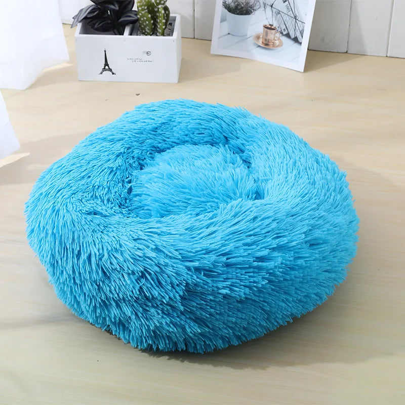100CM Eco-Friendly Breathable Solid Plush Dog Bed with PP Cotton Material Round Design for Dogs