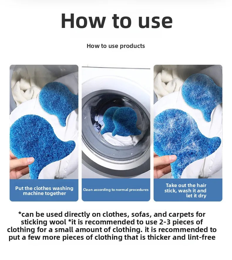 Pet Adhesive Fur Washing Machine Hair Sticking Artifact Specially for Laundry Remove Fluff and Absorb Dirt Pet Hair Remover