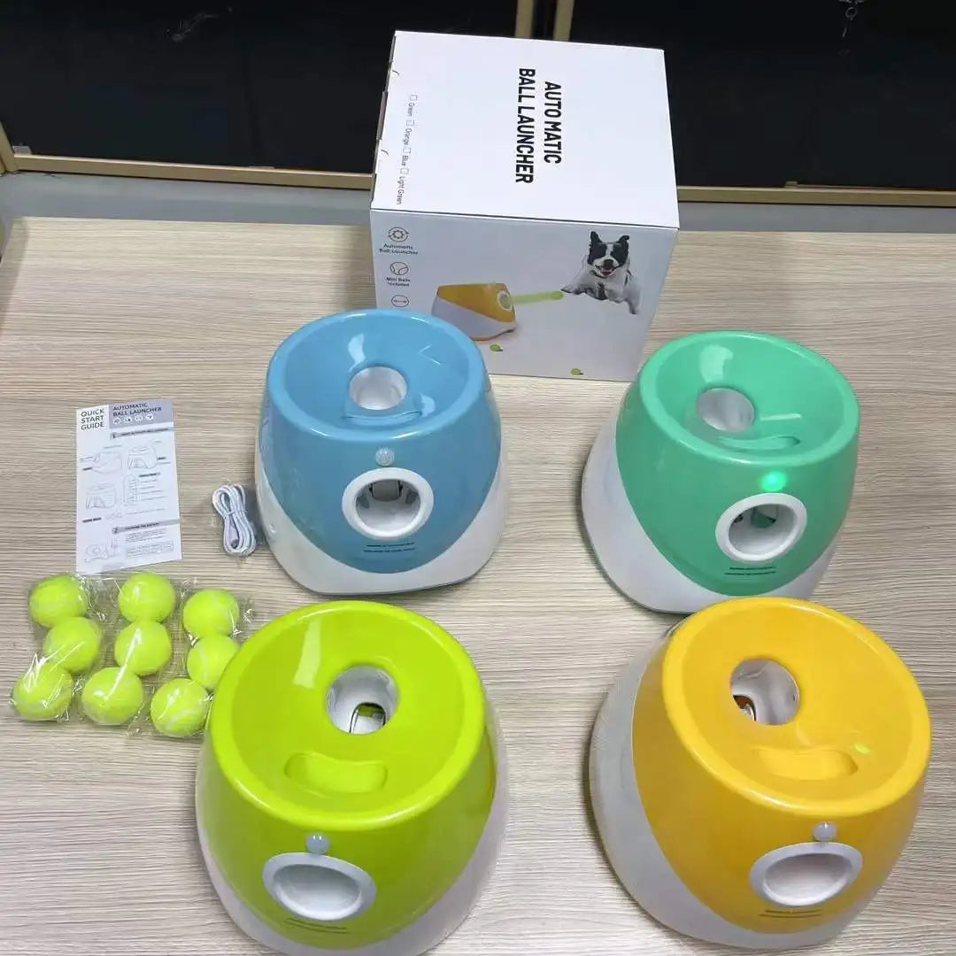 Wholesale Dog Ball Thrower for Dog Automatic Dog Ball Launcher With 3/6/12 Tennis Balls Indoor and Outdoor