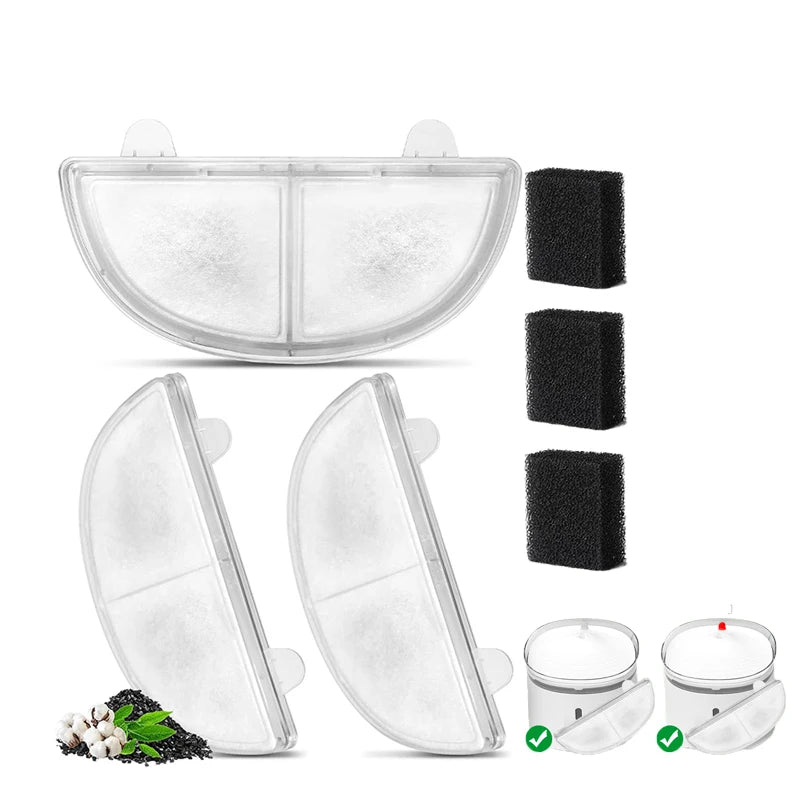 3 Pack Replacement Filters for WF20/CF20 Wireless Pumps Cat Water Fountain Triple Action Pet Fountain Cat Water Fountain Filters
