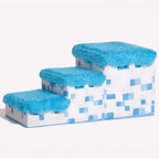 Luxury Retro Pixel 3-Step 2-Step Foldable Dog Steps Handcrafted Non-slip PawGame Blocky Design with Storage for Small Dogs Cats