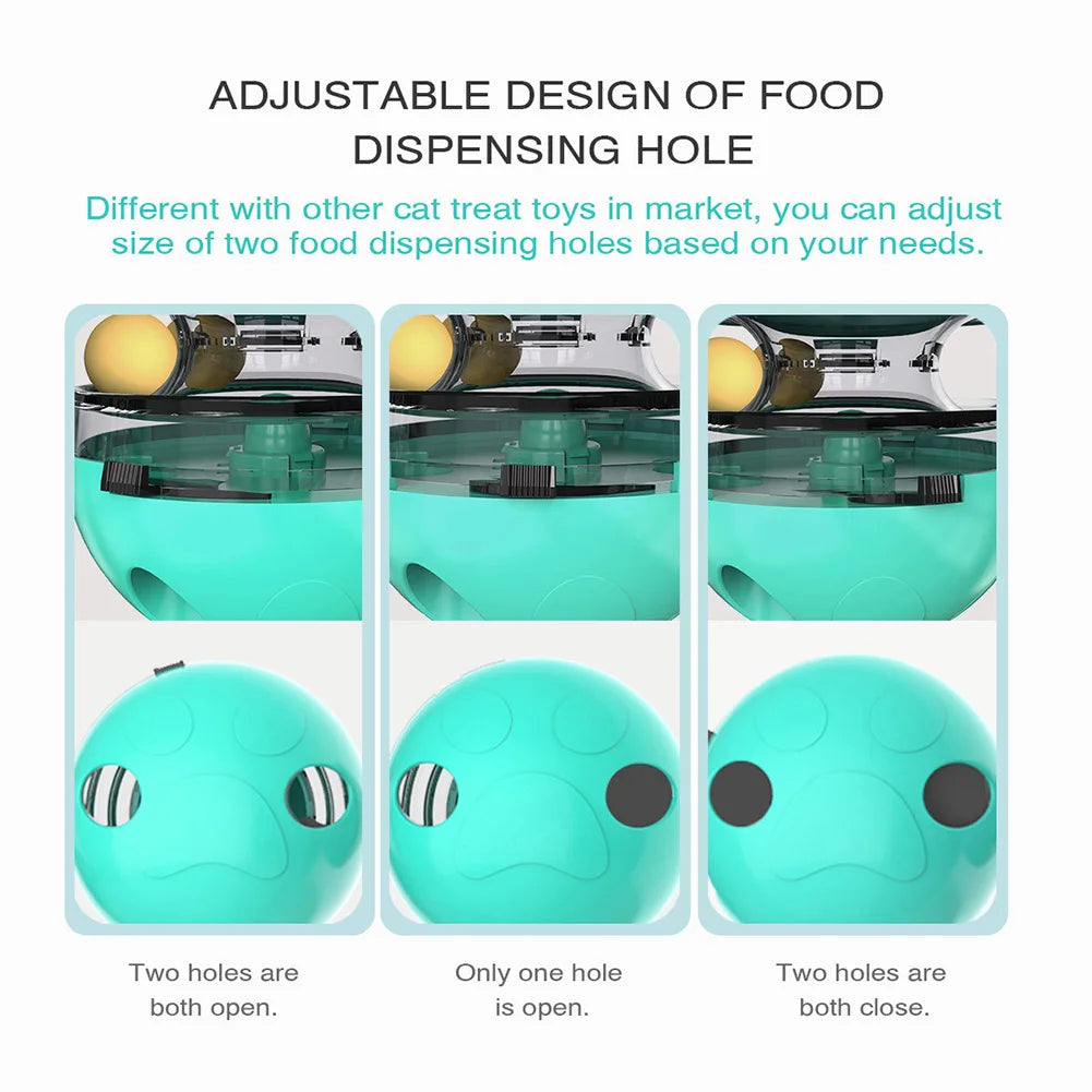 Eco-Friendly Plastic Cat Teaser Stick Slow Feeder Ball Funny Tumbler Food Dispenser for Kitten Pets Supplies