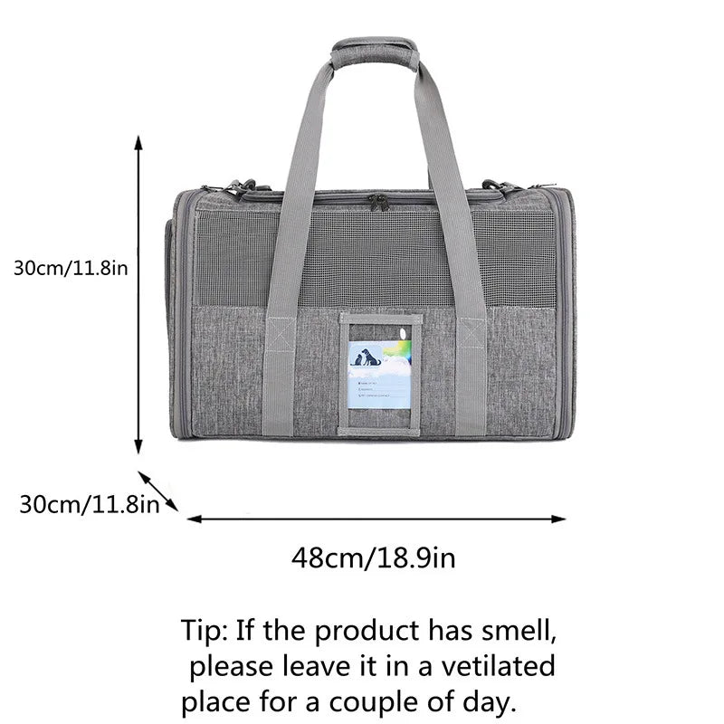 Pet Carrier Airline Approved Cat Carriers for Medium Cats Small Kitty with Soft Mat Foldable Pet Carrier Bag Cat Products