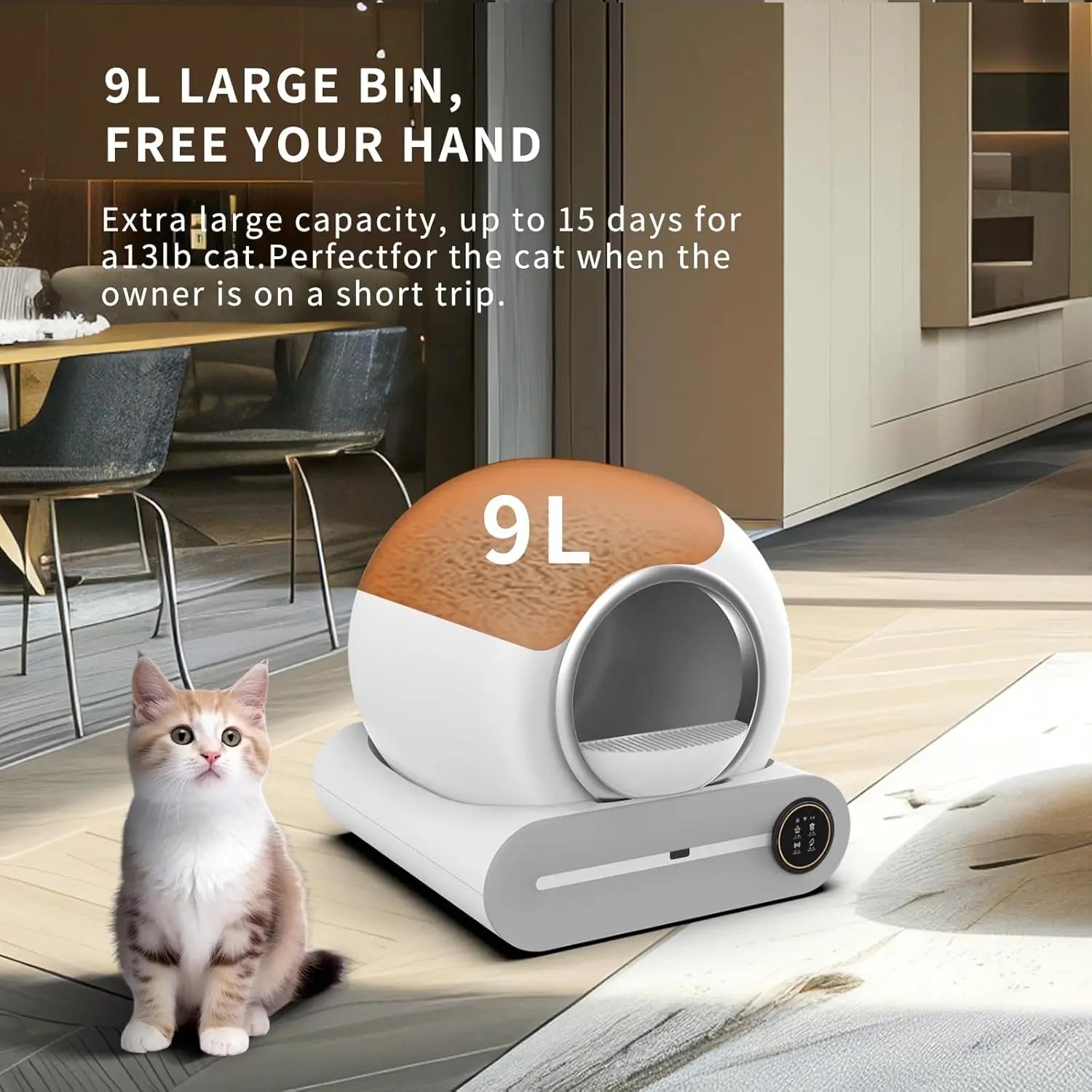 Tonepie Ti Pro Upgraded Version Automatic Cat Litter Box with APP Control 65L+9L Easy Clean Self-Cleaning Litter Box Cat Toilet