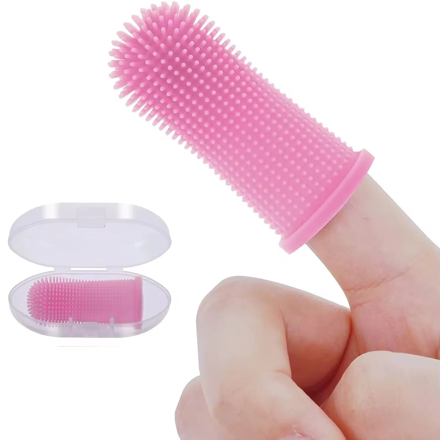 Pet Toothbrush for Dog Brush Silicone Pet Finger Brush Dog Teeth Cleaning OEM Color Dog Toothbrush with Storage Box Pet Products