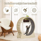 Cat Exercise Wheel Indoor Toy Cat Interactive Toys Large Cat Running Wheel with Carpeted Runway Pet Supplies