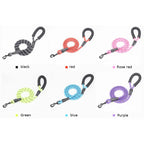 1.5M Comfortable Dog Training Leash Reflective Padded Handle Strong Heavy Duty Nylon Rope Durable Personalized Striped Pattern