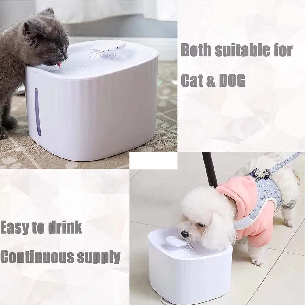 3L Eco-Friendly Plastic Automatic Cat Water Fountain with Water Level Window Replacement Filters Pet Water Dispenser