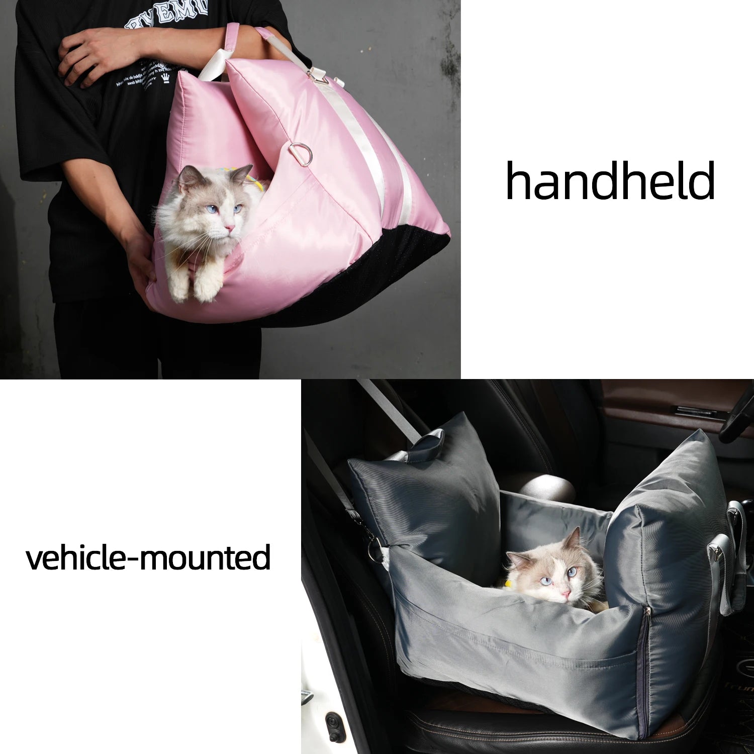 Luxury Dog Beds Waterproof Dog Car Seat Bed Soft Cat Beds Travel in Confortable Pet Carrier Bag Pet Car Seat Custom LOGO Color