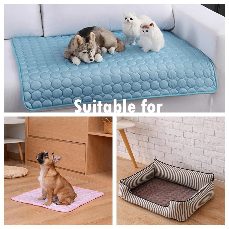 Dog Cooling Mat Summer Pad Mat Cat Blanket Sofa Breathable Pet Dog Bed Washable Pet Mat in Car Dog Products