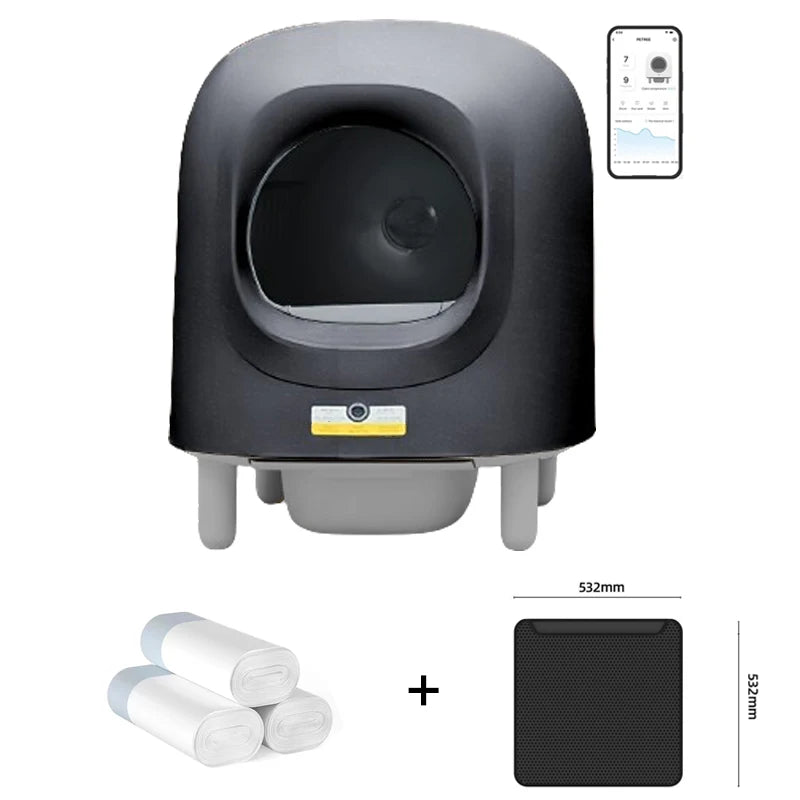 Petree Smart Cat Litter Box Automatic Self-cleaning cat Toilet Litter Box WIFI Remote Control Pet Tray Detachable Cat Toilet