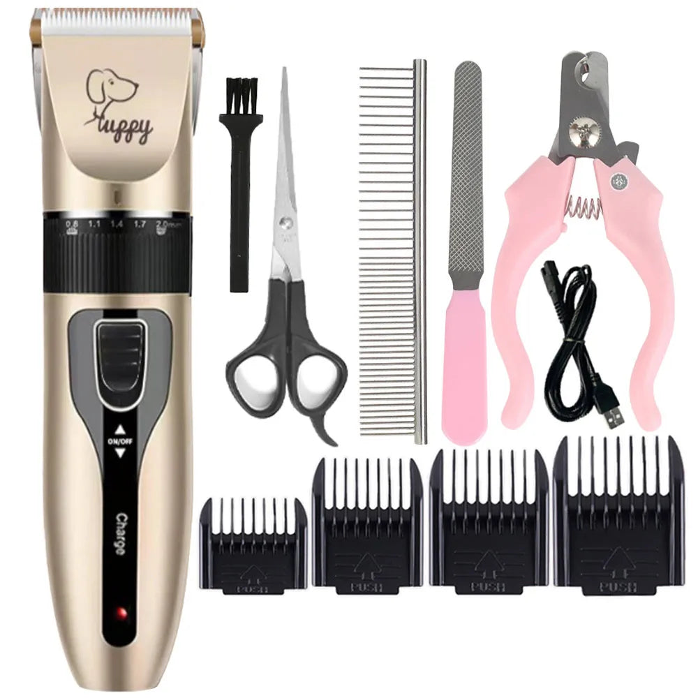 Electronic Pet Grooming Kit Dog Cat Clipper Dog Hair Trimmer Grooming Haircut Rechargeable Professional Dog Electric Shaver