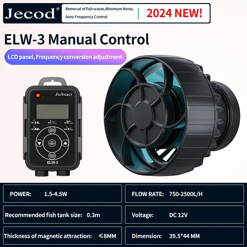 Jebao Wave Pump ELW Aquarium Water Pump Filter Fish Tanks Accessories Ultra Quiet Operation WIFI Wireless Intelligent Wave Maker