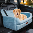 Detachable Dog Car Seat Memory Foam Dog Booster Seat Dogs Travel Bed with Thick Cushions Storage Bag for Large/medium-sized Dogs