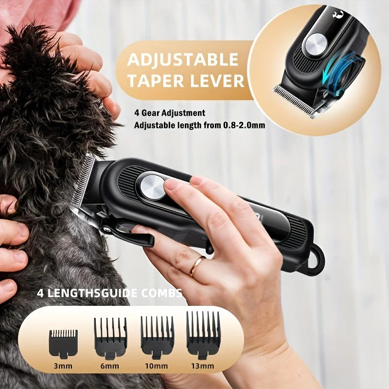 Rechargeable Cordless Pet Grooming Kit Low Noise Dog & Cat Clippers for Home Use Stainless Steel for All Fur Types