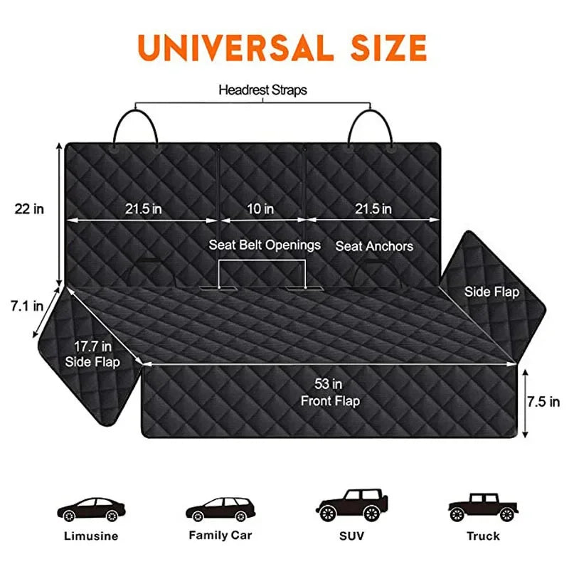 Oxford Waterproof Dog Car Seat Cover Non-slip Pet Mat Protector Universal Travel Mat for Cars and Cats Sport Style Design