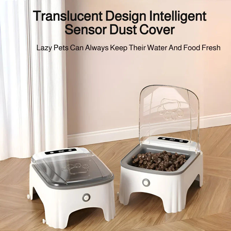 Smart Control Pet Induction Feeder Automatic Induction Cover Opening Moisture-Proof Neck Protection Pet Food Bowls