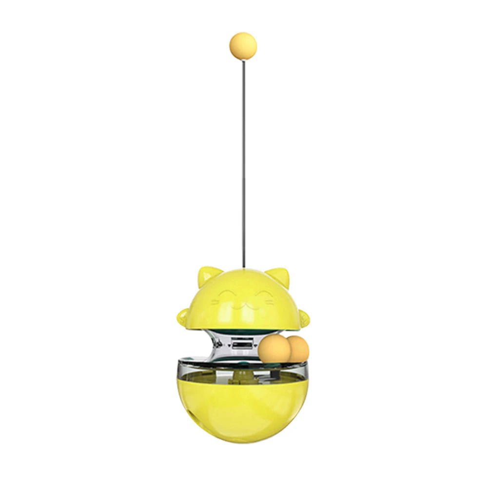 Eco-Friendly Plastic Cat Teaser Stick Slow Feeder Ball Funny Tumbler Food Dispenser for Kitten Pets Supplies