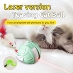 Interactive Cat Ball Toy Automatic Rolling Ball Puzzle Cat Toy for Bored Cats Indoor Use with Pet LED Laser Indoor Training Tool
