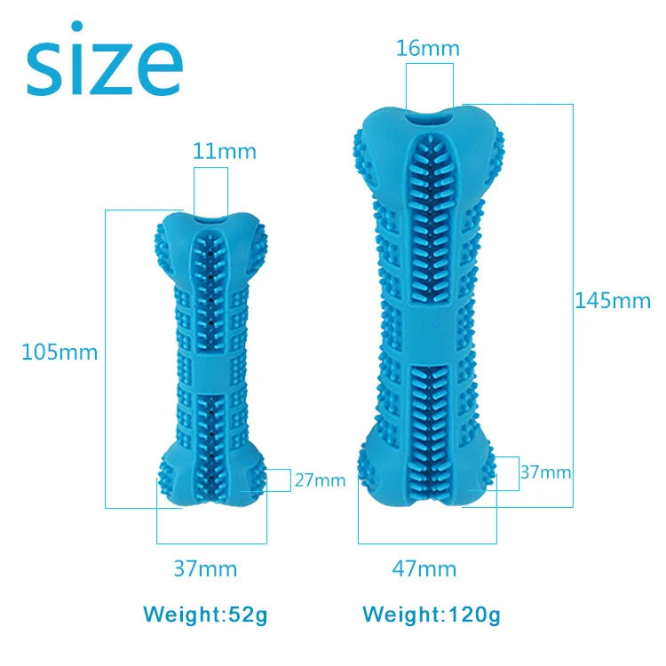 Dog Chew Toy Toothbrush Rubber Puppy Dog Molar Tooth Stick Pet Toys Teeth Cleaning Nontoxic Natural Dental Care for S/M Size Dog