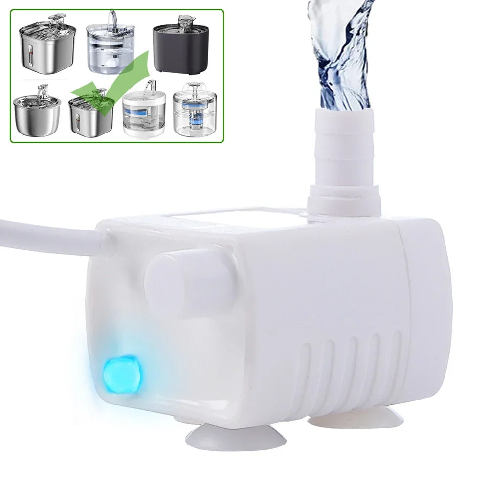 Water Pump LED Light Pet Cat Water Fountain Accessories Replacement Cats Water Dispenser Filter Element Anti-Dry Boil