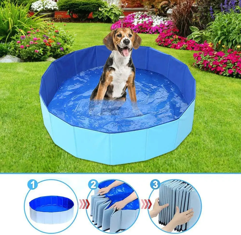 Foldable Dog Swimming Pool Bathing Tub Portable Pet Paddling Pool for Dogs Cats Indoors Outdoors Pet Swimming Pool Water Pon