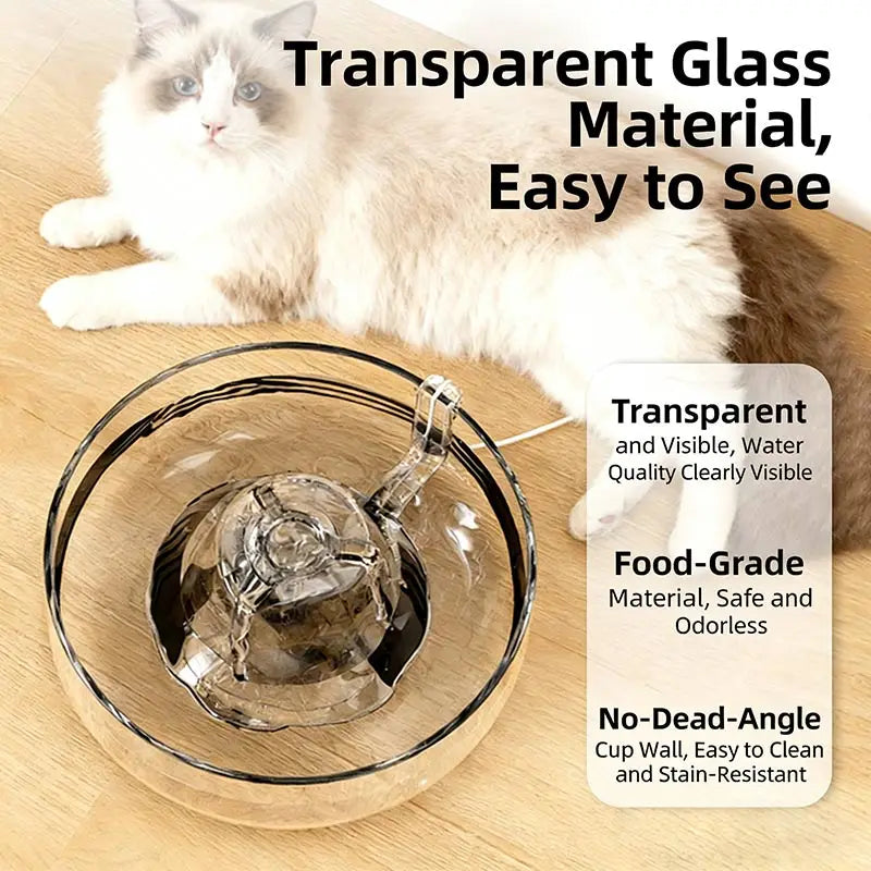 2026 New 3.2L Transparent Automatic Cat Water Fountain 360 Degree Faucet Pet Water Dispenser OEM Pet Water Fountain