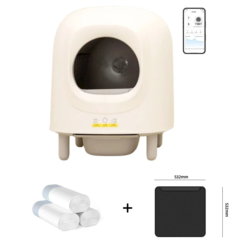 Petree Smart Cat Litter Box Automatic Self-cleaning cat Toilet Litter Box WIFI Remote Control Pet Tray Detachable Cat Toilet