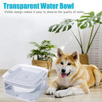 1.8L Transparent Dog Water Bowl Anti-Spill Slow Pet Water Feeder Plastic Dog Bowl for Travel Dog Fountain Cat Bowls