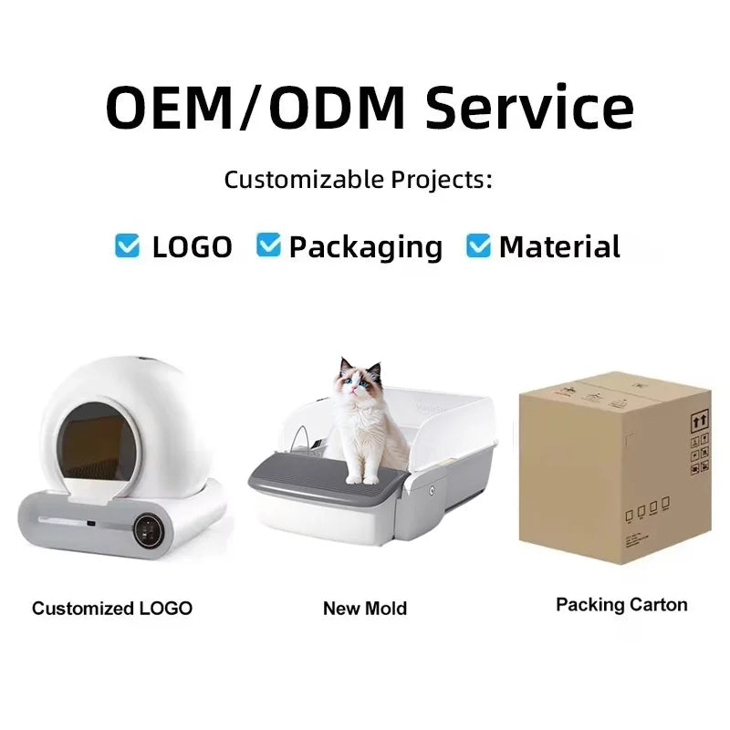 2026 New Tonepie Ti + M 65L Plastic Automatic Cat Litter Box Smart APP Control Semi-Enclosed Self Cleaning Litter Box OEM