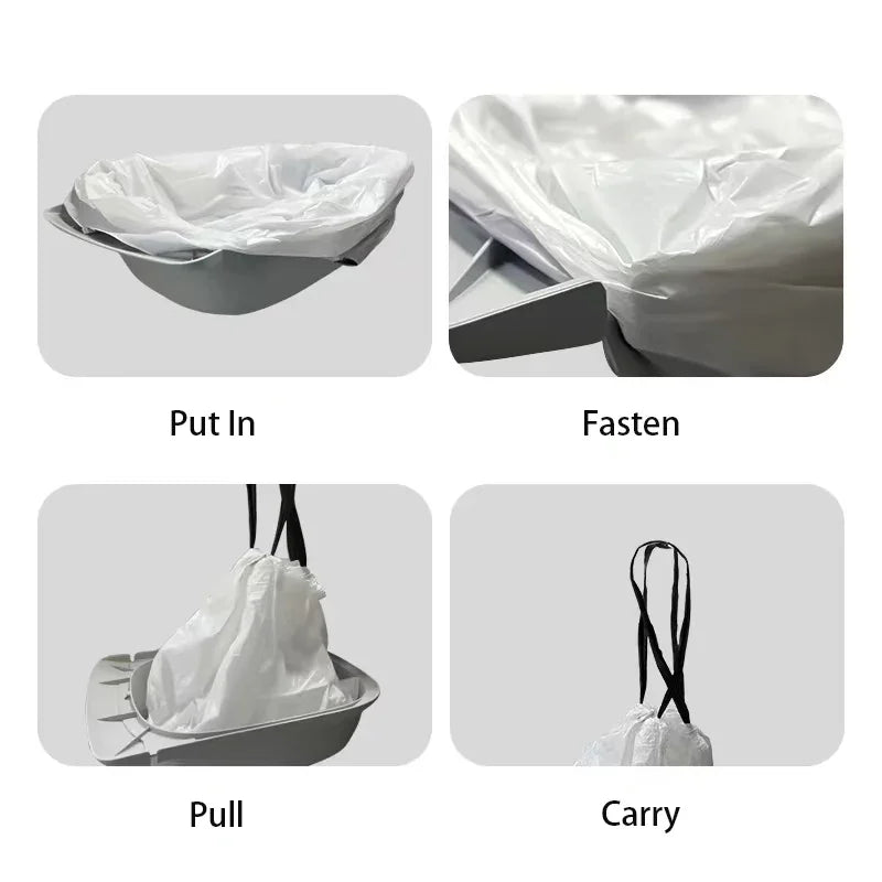 3 Rolls Drawstring Closure Pet Poop Bags for Petree 2 Gen Automatic Self Cleaning Litter Box Cat Toilet Tray Box 45pcs
