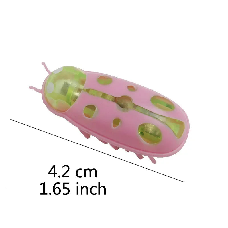 Funny Electric Bugs Cat Toy Automatic Escape Mini Robot Bug Vibration Insect Toys for Cats Battery Operated Cockroach Ladybug