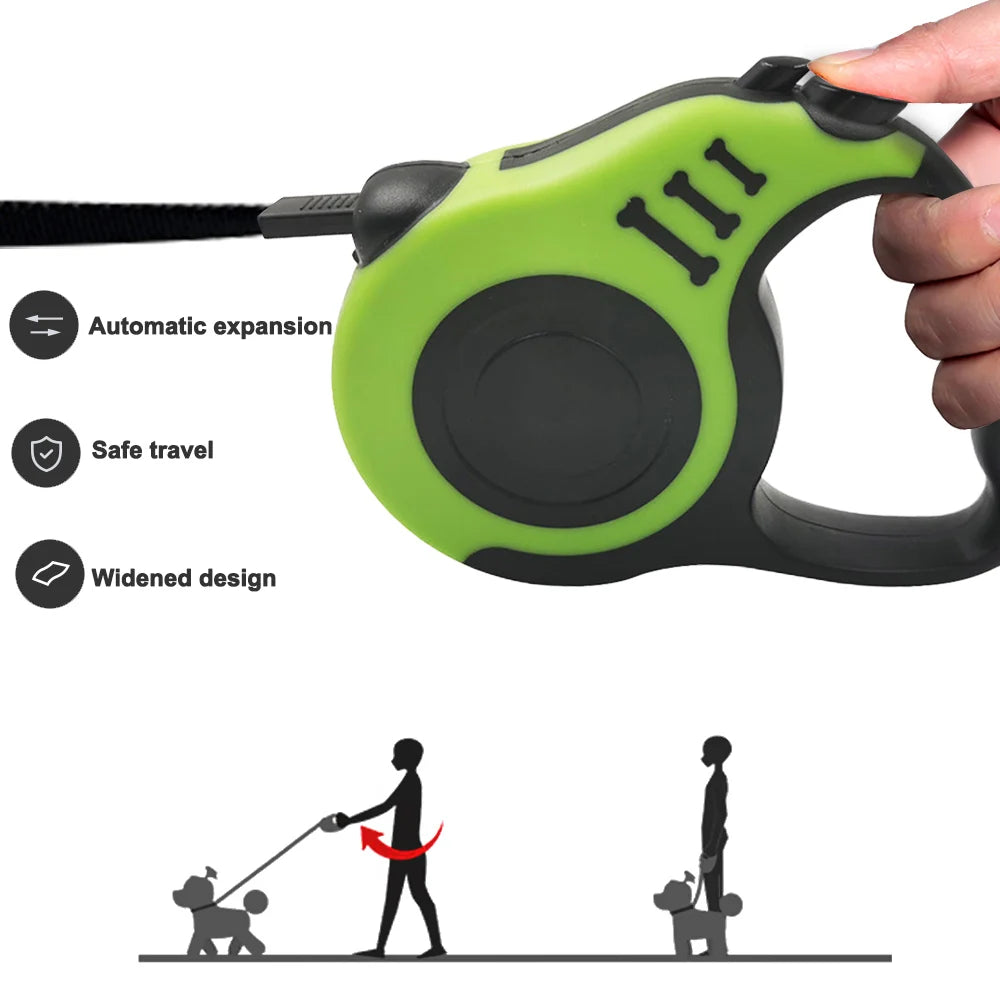 Wholesale Dog Pet Leashes 5m Durable Automatic Retractable Dog Leash Nylon Extension Puppy Running Designer Dog Products