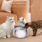 Ultra-Quiet 4.0L/1.1Gal Stainless Steel Cat Water Fountain with Automatic Indoor Pet Water Dispenser and Pump