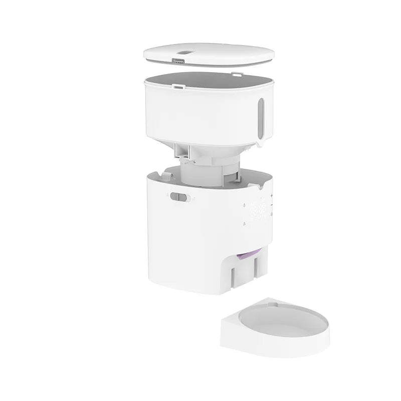 2026 New 3L/6L OEM Automatic Cat Feeder with Dual Bowls TUYA APP Smart Pet Feeder Stainless Steel Dog Bowls Wholesale