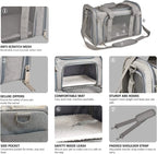 Eco-Friendly Oxford Solid Pattern Zipper Closure Airline Approved Small Dog Carrier Soft Sided Collapsible Puppy Dog Travel Bag