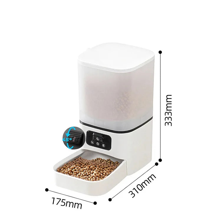 Automatic Cat Feeder with Camera Adjustable Camera 5G/2.4G WiFi Timed Cat Feed Smart Pet Feeder with HD Night Vision