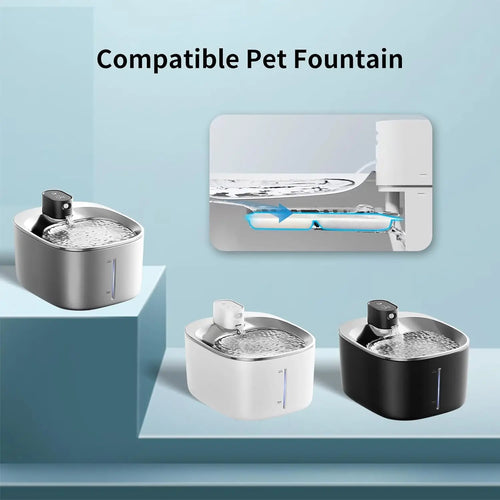 12 Pack Cat Water Fountain Filter & 12 Pump Filter Sponges Replacement, Cat Dog Pet Drinking Fountain for 135 Fl Oz/4L