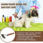 Dog Brush Pet Grooming Pet Comb Rake Removes Undercoat Knots Wooden Handle Puppy Groomer Pet Manufacturer Cat Brushes