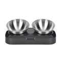 Stainless Steel Pet Bowl Cat Double Bowls With Raised Stand Non-slip Cat Food Water Dog Bowls Neck Care Dog Feeder Pet Supplies