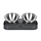 Stainless Steel Pet Bowl Cat Double Bowls With Raised Stand Non-slip Cat Food Water Dog Bowls Neck Care Dog Feeder Pet Supplies