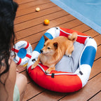 Summer Cooling Waterproof Boat Shaped Pet Bed with Pillow Chill Raft Outdoors Dog Swimming Boat Dog Beds