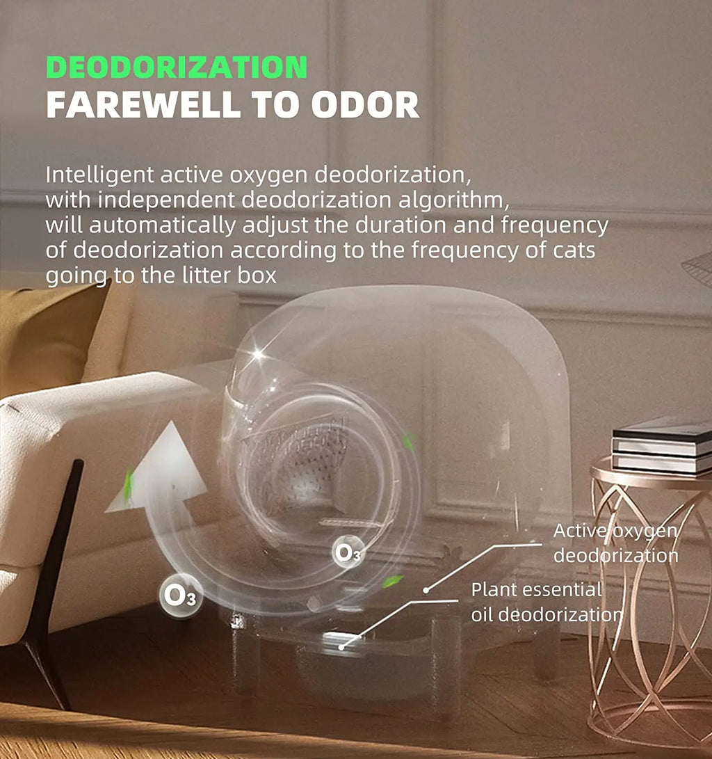 56L Petree Smart Cat Litter Box Automatic Cat Tray Pet Toilet APP Control Box Self-cleaning Pet Litter Box Cat Products