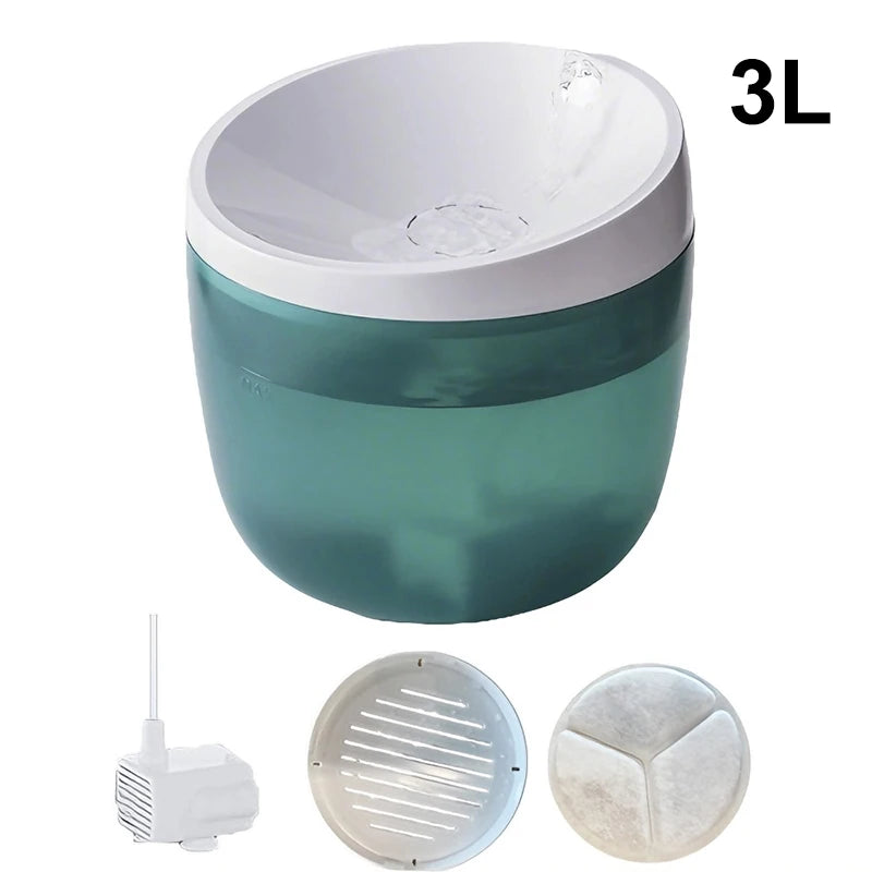 3L Automatic Cat Water Fountain Plastic Pet Water Dispenser with Filtere Quiet Cat Fountain Water Bowl for Cat Dog