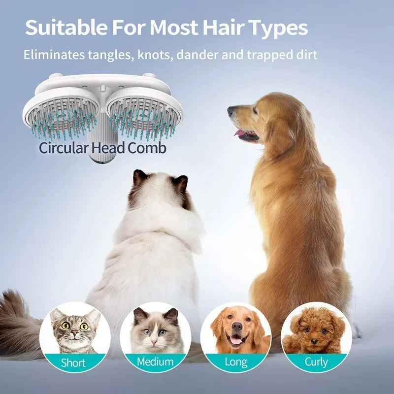 Pet Cat Brush Dog Slicker Brush Double-headed Negative Ion One-button Self Cleaning Pet Brush