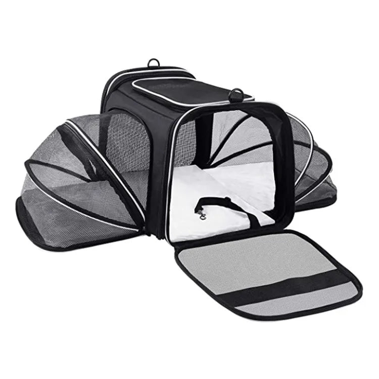 Airline Approved Pet Carrier Soft Sided Pet Travel Carrier Expandable Puppy Cat Handbag with Fleece Pad Pet Manufacture