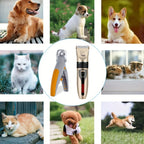 2 in 1 Electric Trimmer & LED Nail Clipper Non-Slip Grip Pet Smart Dog Cat Grooming Kit with LED Light Scissors Included